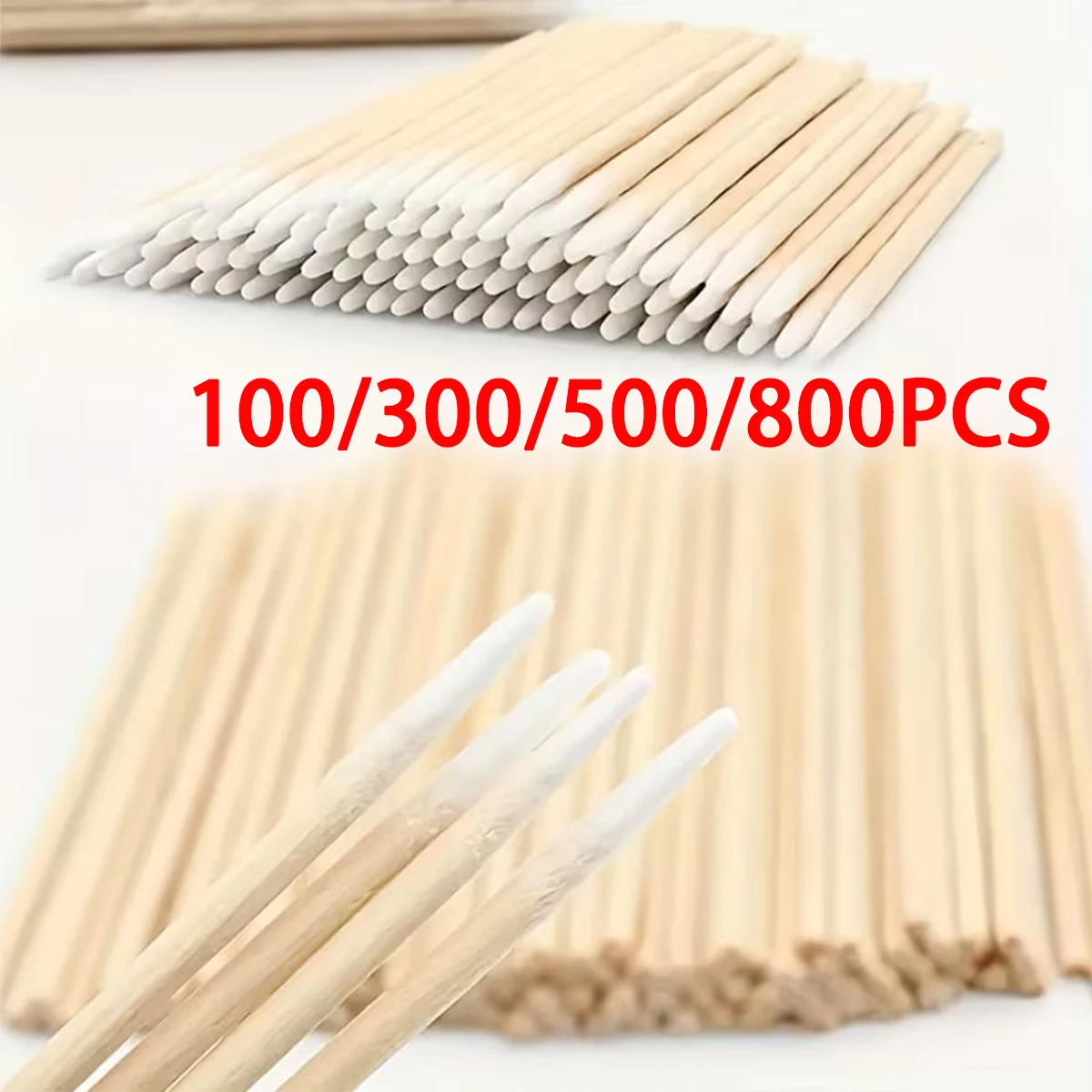 100/300/500/800pcs Disposable Pointed Cotton Swabs For Beauty And Hairdressing Salons Multifunctional Cleaning Cotton Swabs