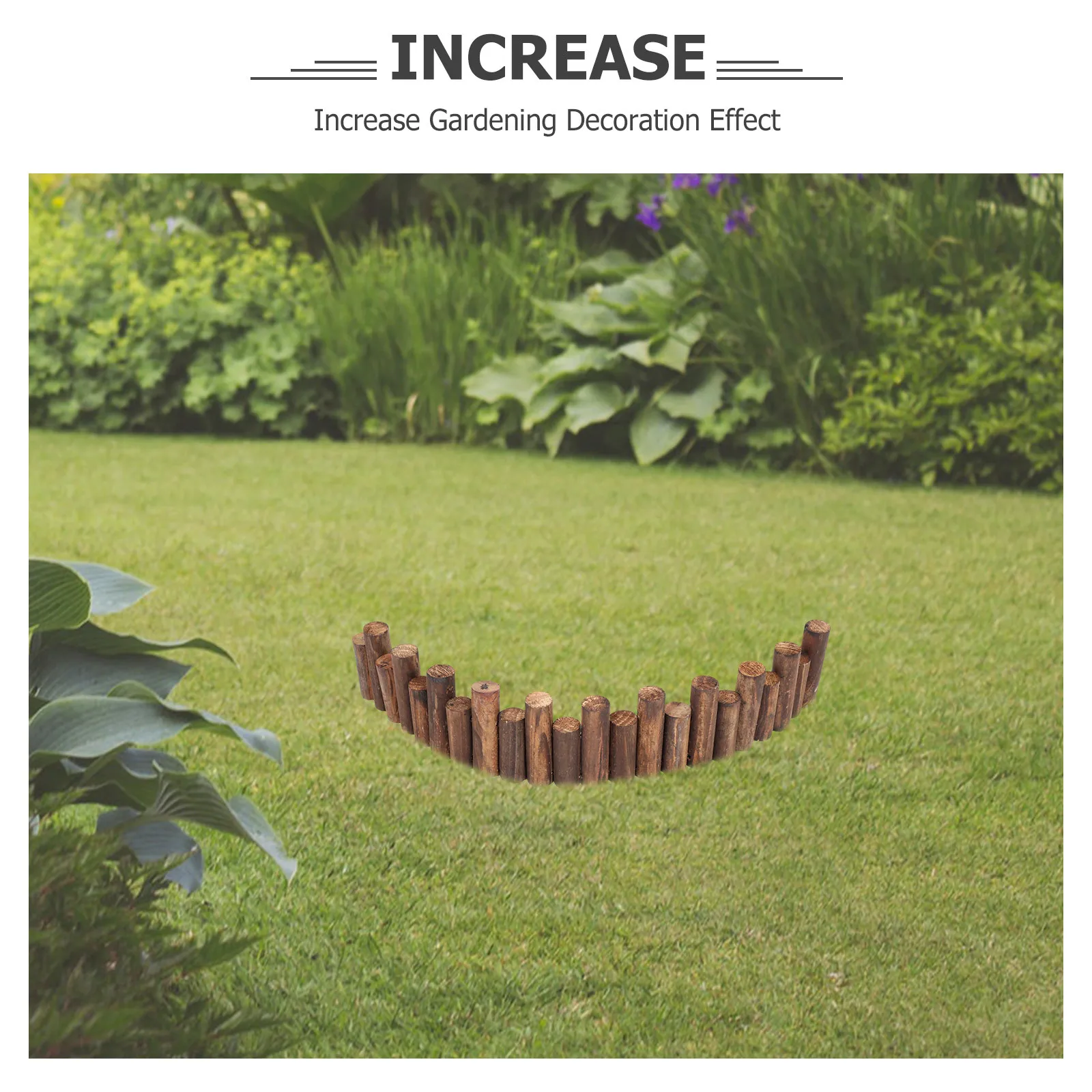 木製ガーデンフェンス、持続可能な木製ガーデンエッジング、花壇、芝生、景観、庭、パティオ、プライバシーフェンス、芝生エッジング