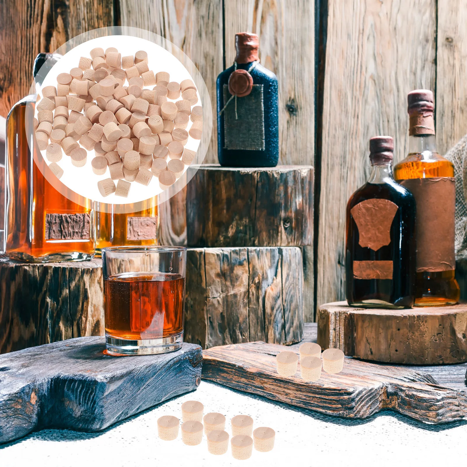 

200Pcs Wood Plugs for Screw Holes Durable Highstrength Craft Furniture Projects Wood Plugs Hole Plug Hole Buttons