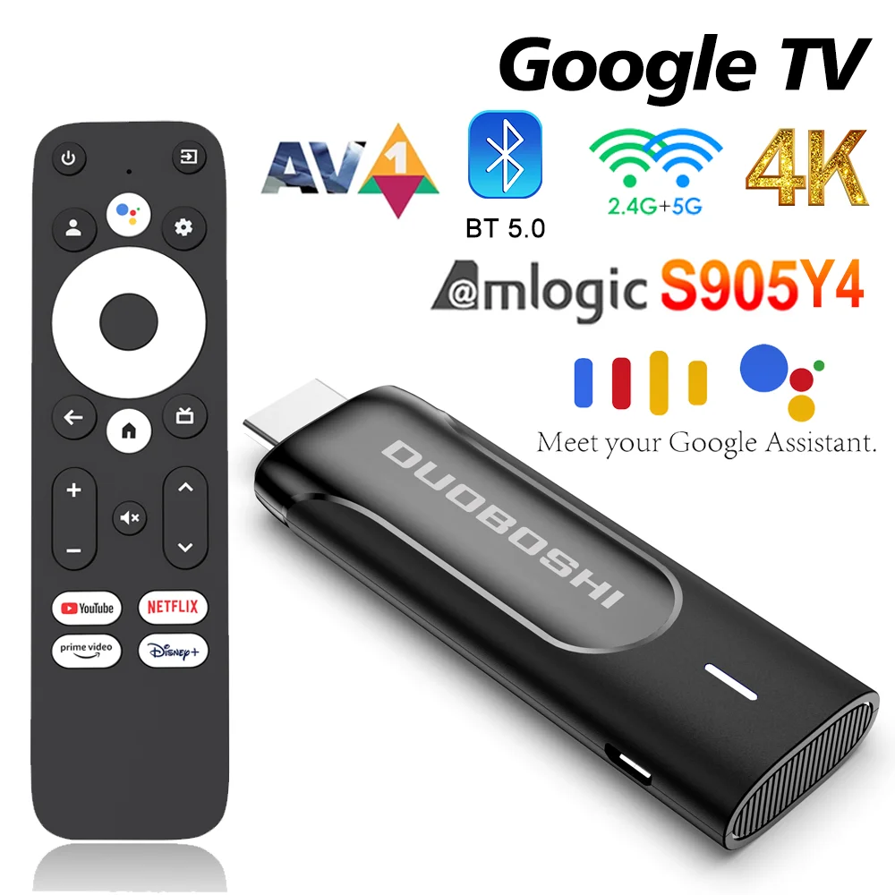 ТВ-приставка DUOBOSHI GT1 с чипом Amlogic S905Y4, декодером 4K HDR AV1, двухдиапазонным Wi-Fi, BT5.0, встроенным Chromecast, смарт-медиаплеер