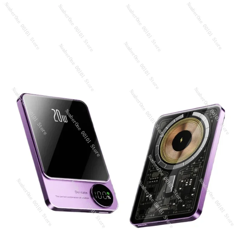 

Магнитный внешний аккумулятор Graphene MagSafe с беспроводной быстрой зарядкой, 1 Вт, мА, 20 Вт, внешний мобильный источник питания, мини-портативный