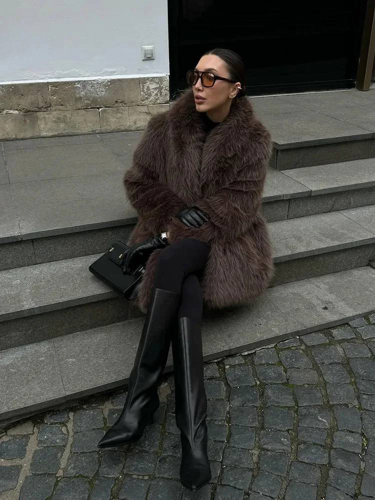 

Пуховики из искусственного меха, пальто, женские лохматые, чистые, зимние, для жены, в стиле Gyaru, японский свободный, с несколькими длинными накидками, жилет на подоле OL