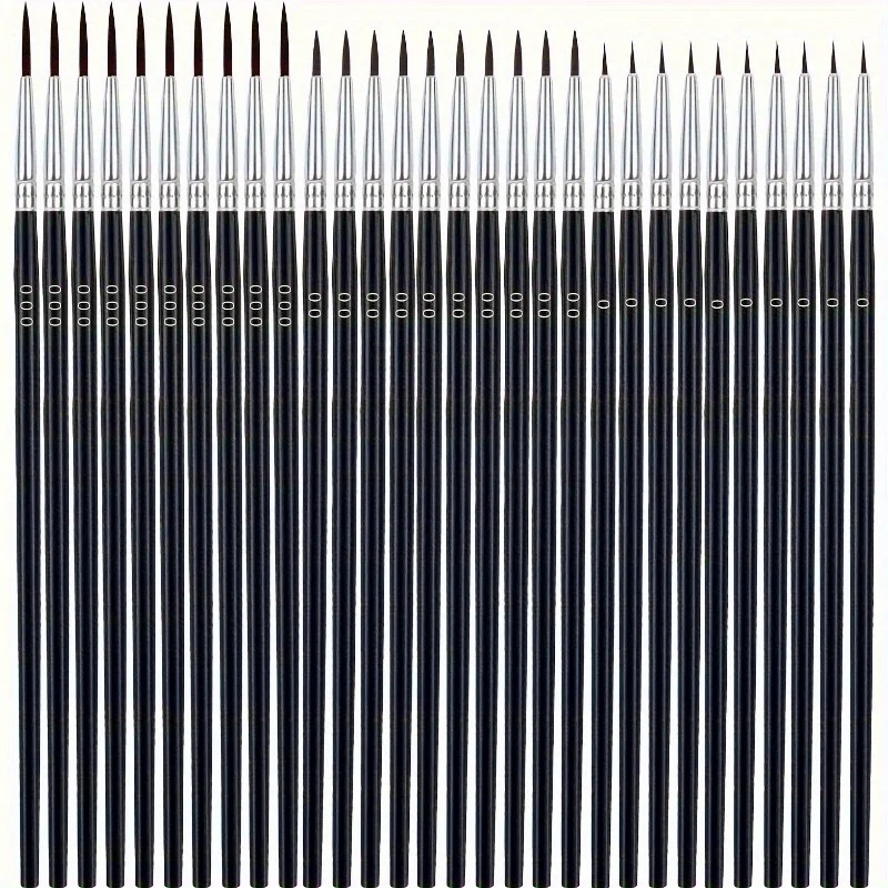 30Pcs Fine Detail Paint Brush Set #0 #00 #000 Miniature Brushes Nylon Hair for Watercolor Oil Acrylic Painting Crafts