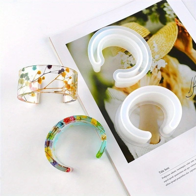 1pc  Bangle Resin Mold Diy Resin Drop Glue Epoxy Resin Bangle Silicone Mold for DIY Jewelry Making Silicone Mold