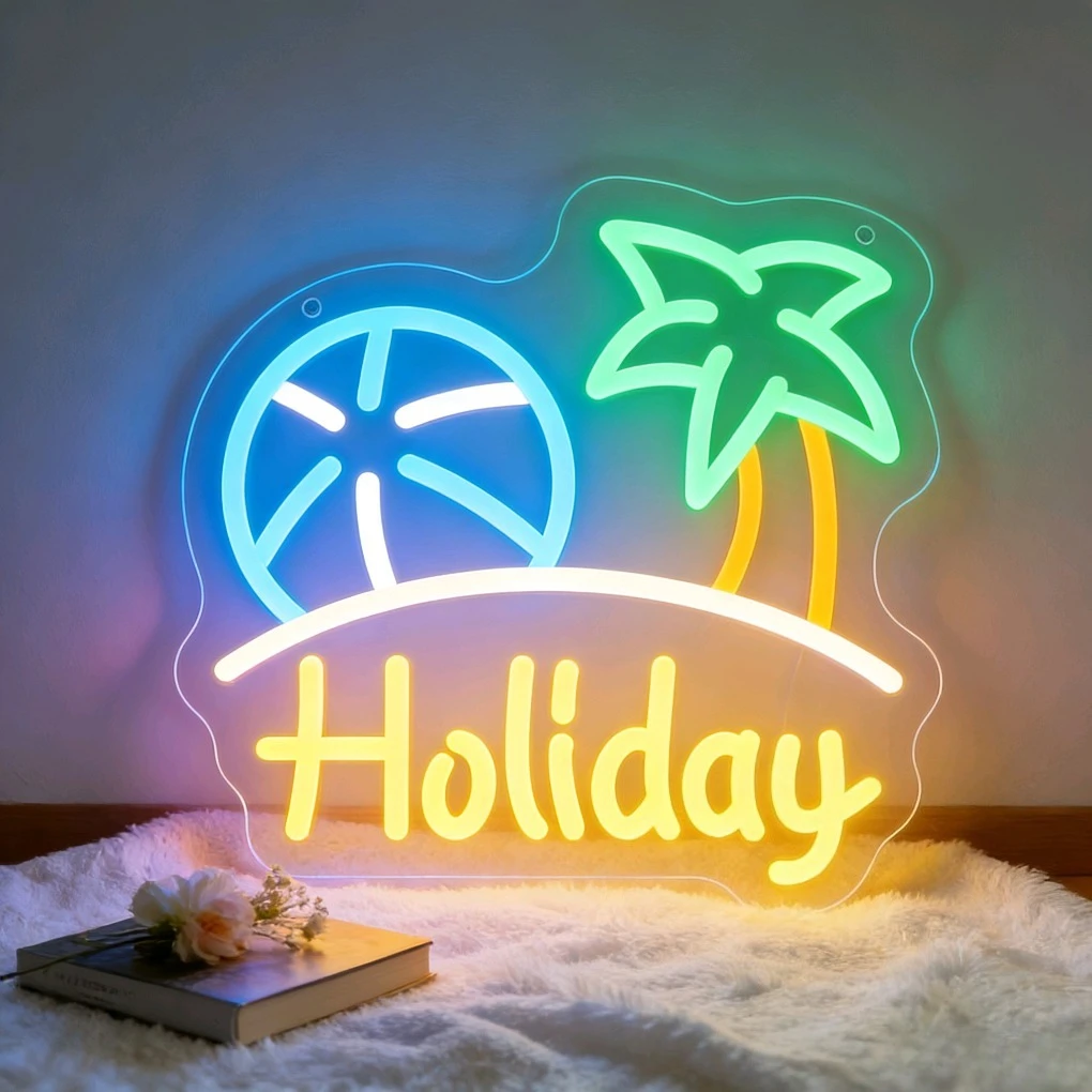 ホリデーネオンサイン-led-ナイトライト-3d-アクリルレモンヤシの木-usb-ウォールランプ夏のバーカフェ装飾休暇ギフト