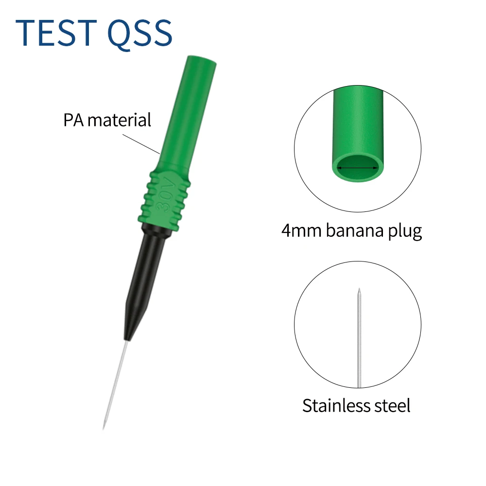 QSS 5pcs Multimeter Test Pin Probe Diagnostic Tool Insulation Wire Piercing Tester Needle Tip Repair Accessories Q.30009H