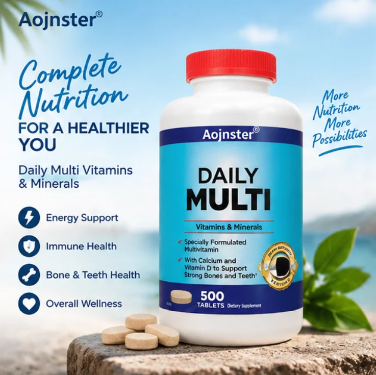 Daily Multivitamin for Adults, Vitamins and Minerals with Calcium and Vitamin D, 500 Tablets, Daily Nutritional Supplement