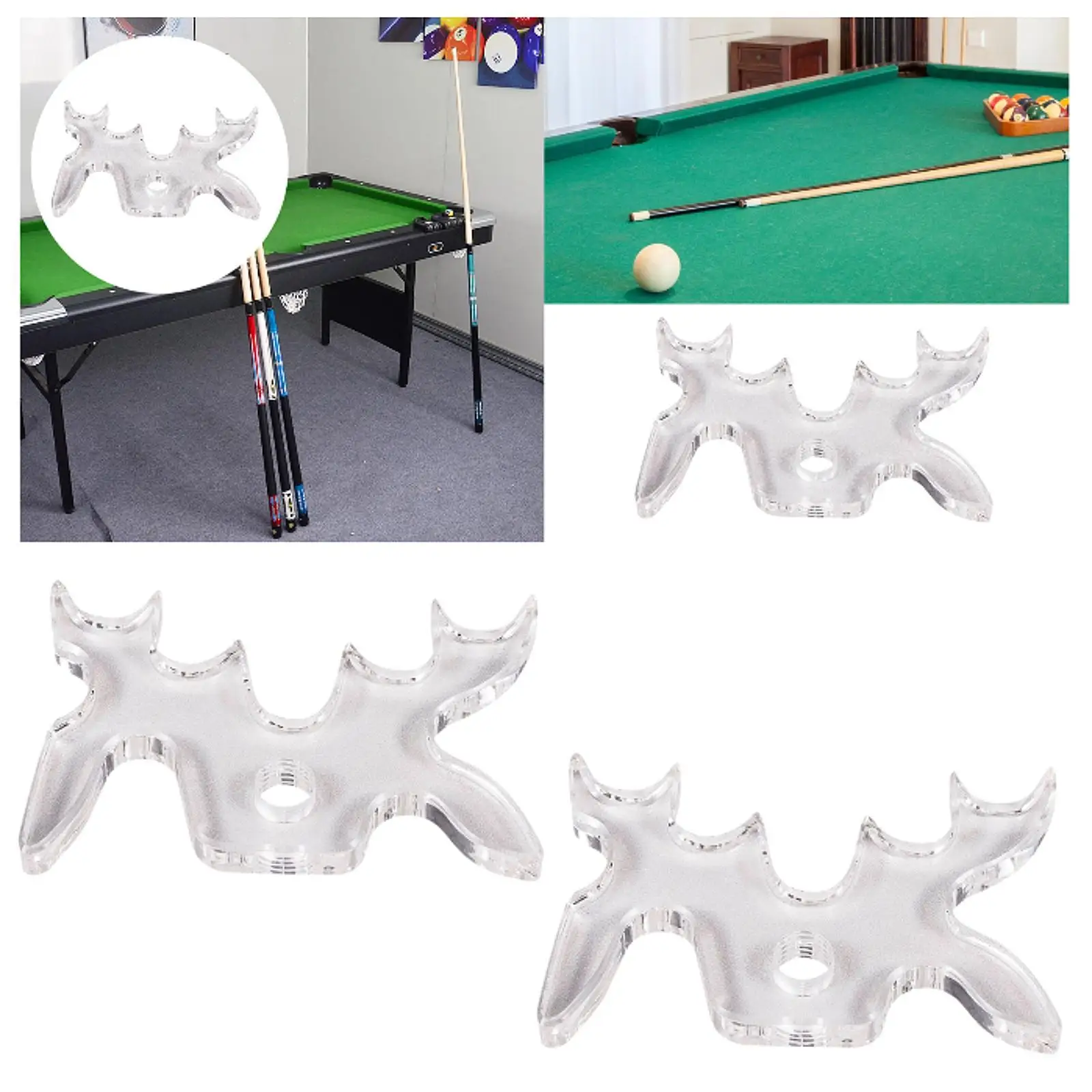 

Clear Billiard Bridge Head Pool Table Accessory Pool Stick Holder Pool Cue Stick Bridge for Game Club Party Training Practice