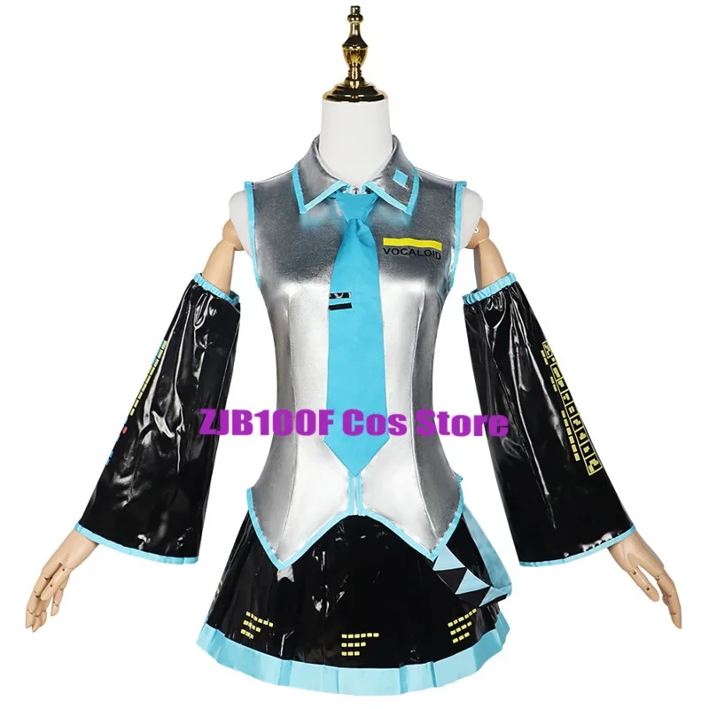 

2025 ♥ Новый 4-цветный Vocaloid аниме Mikuku платье горничной парик для начинающих будущее косплей костюм Хэллоуин вечерние наряд из искусственной кожи fo ☆ ★