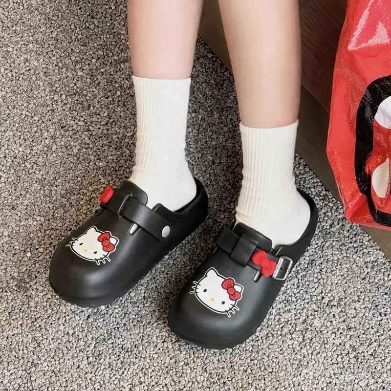 

Детские тапочки Sanrio Hello Kitty, летние дышащие удобные тапочки из ЭВА на мягкой подошве, студенческая повседневная обувь с героями мультфильмов Kawaii, аниме, новый стиль