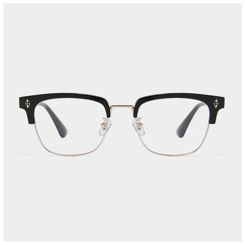 Imagen 2 del producto Gafas talladas Retro de marca a la moda, gafas exquisitas de medio marco para hombres y mujeres, gafas graduadas de alta calidad, montura de luz azul