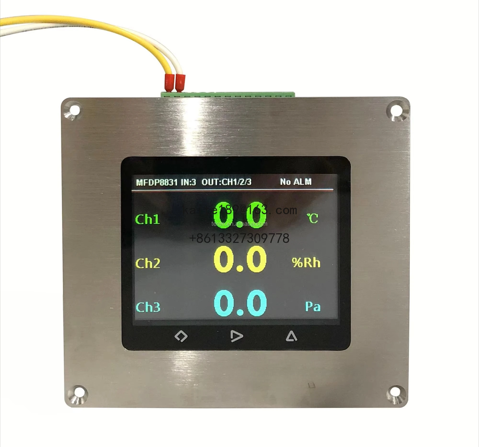 

3 in 1 Digital Temperature Humidity Differential Pressure Level TFT LCD Display Transmitter for Clean Room