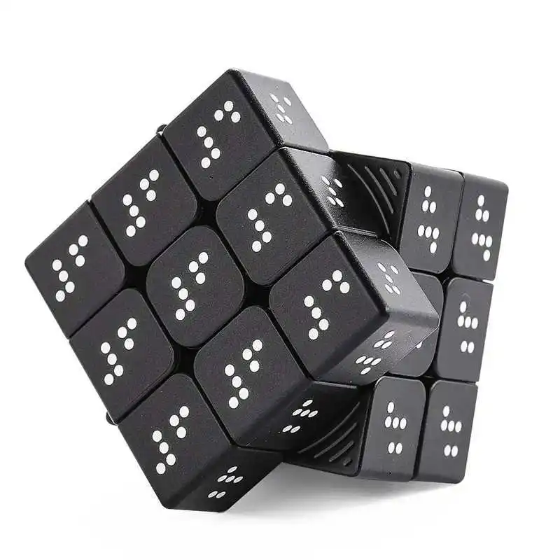 Braille Speed Cube 3x3x3 Giochi di ragionamento IQ Puzzle speciali per i personaggi ciechiVisione debole Facile rotazione e liscia