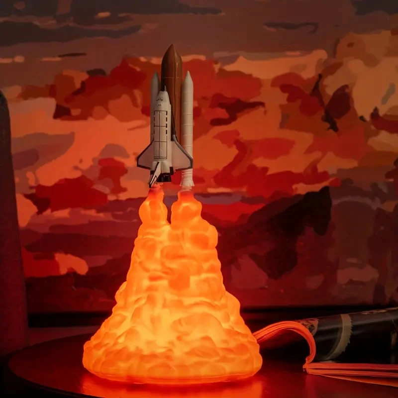 1pc Creative Rocket Nightlight - Atmosphere Lamp For Casual Decoration And Gift Giving  3D Printing Technology Small Rocket