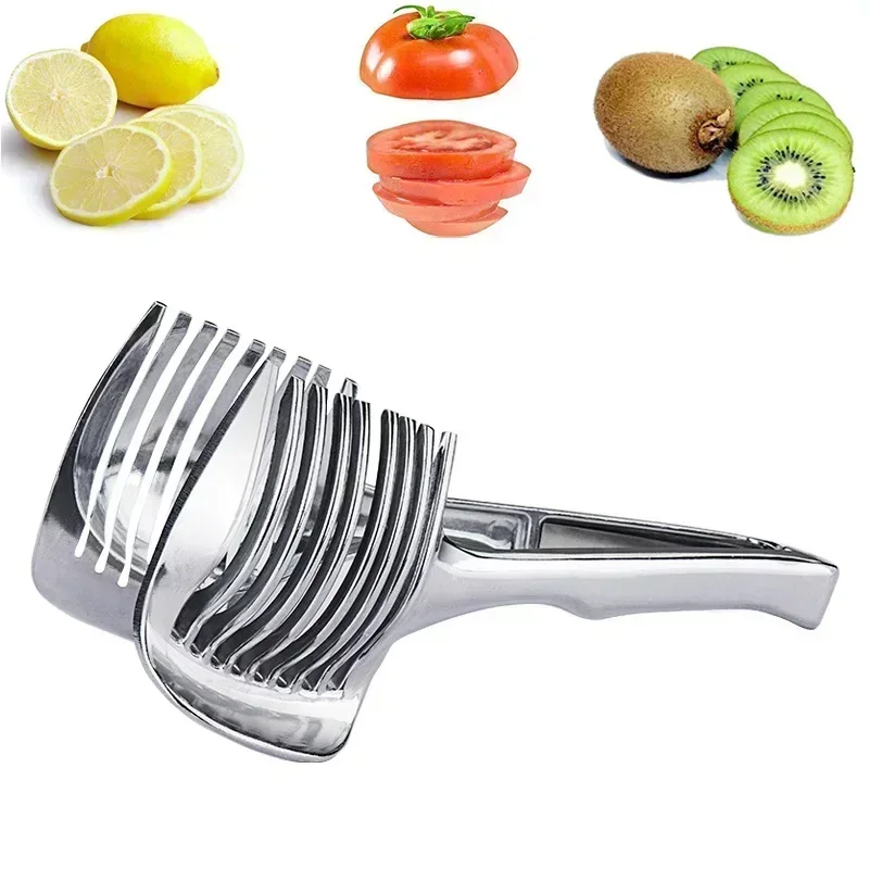 Stainless Steel Kitchen Handheld Orange Lemon Slicer Tomato Cutting Clip Fruit Slicer Onion Slicer KitchenItem Cutter Accessorie image 5