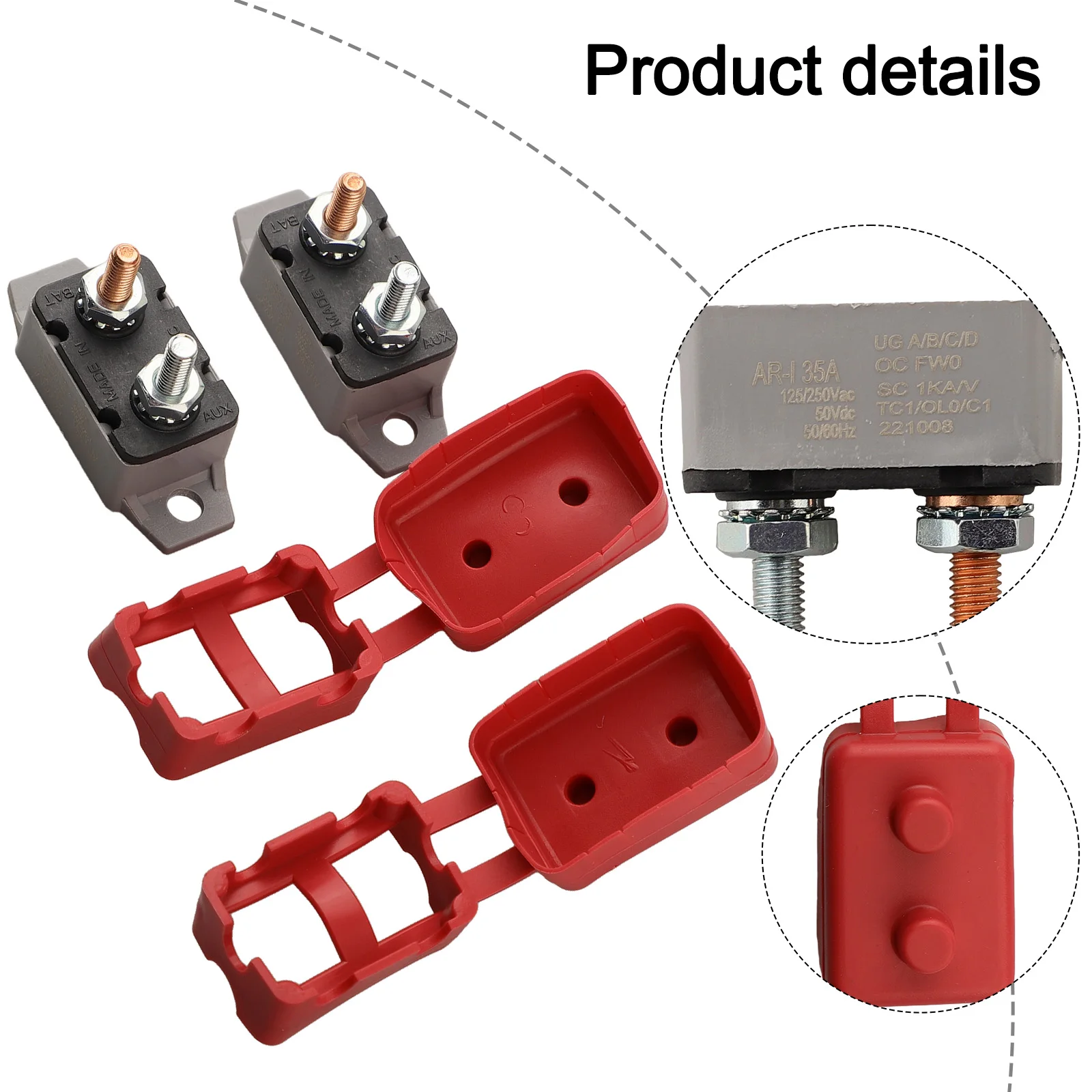 

High Performance Automatic Reset Circuit Breakers (2 Pack) for Battery Chargers Works with 12/24 Volt DC Systems