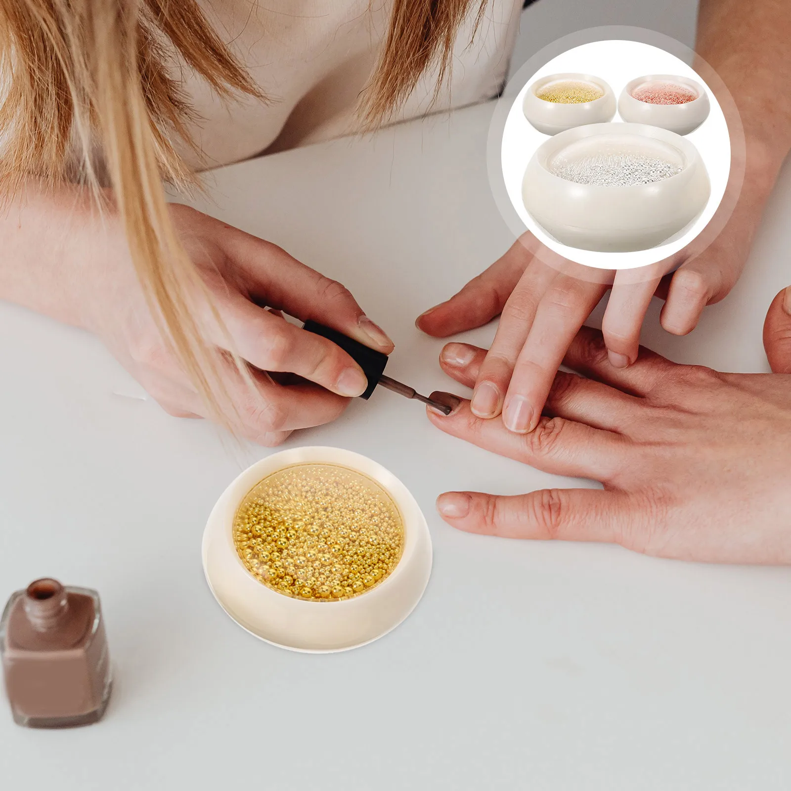 

Metal Pellet Accessories 3 Boxes Steel Ball Charm Nail Supplies Decorations for Manicures Fake Nails Easy Creative Beads