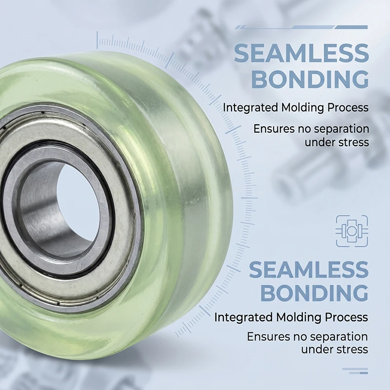 8pcs PU Coated Bearing Roller Wheel 6x24x6mm 606-2RS Sliding Pulley for Door Window Hardware PU60624-6 Plastic Bearing 6*24*6 ﻿