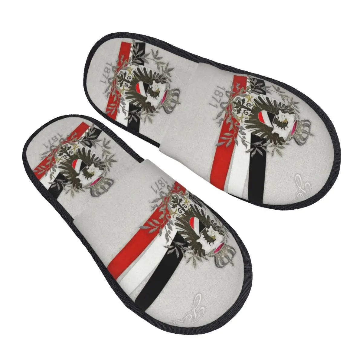 Custom German Empire Eagle Flag 1871 Guest Slippers for Bathroom Women Germany Patriotic House Slipper