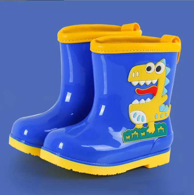 2022 New Cartoon Cute Dinosaur Children Rain Shoes for Boys Girls Waterproof EVA Rubber Non Slip Toddler Kids Rain Boots