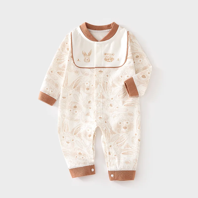 Baby Jumpsuit Baby Newborn Boneless Spring and Autumn Pure Cotton Romper Men's and Women's Baby and Infant Children's Romper