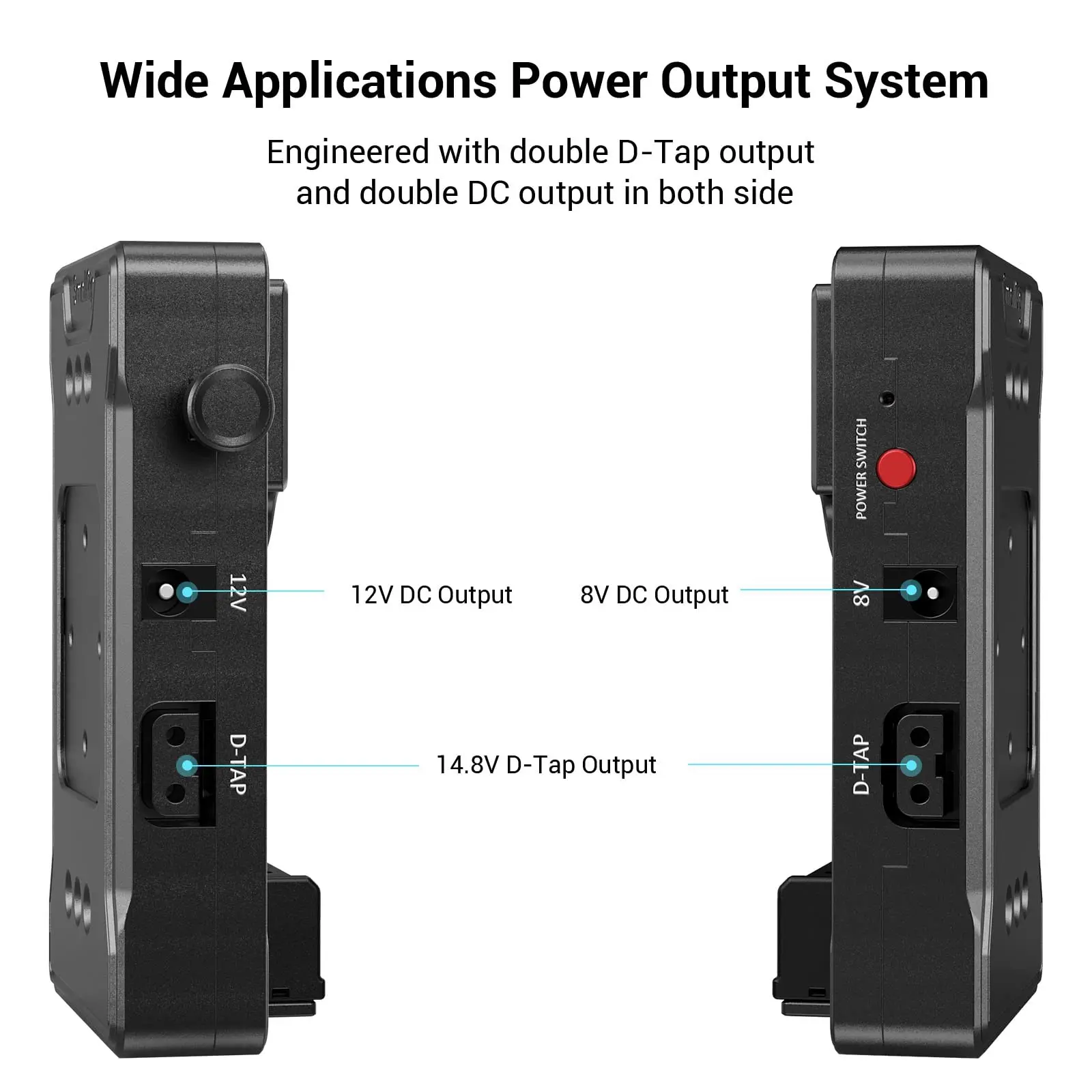 SmallRig V Mount Battery Adapter Plate, Power Supply Splitter with 15 mm Rod Clamp and Adjustable Arm, for Sony for Canon 3499