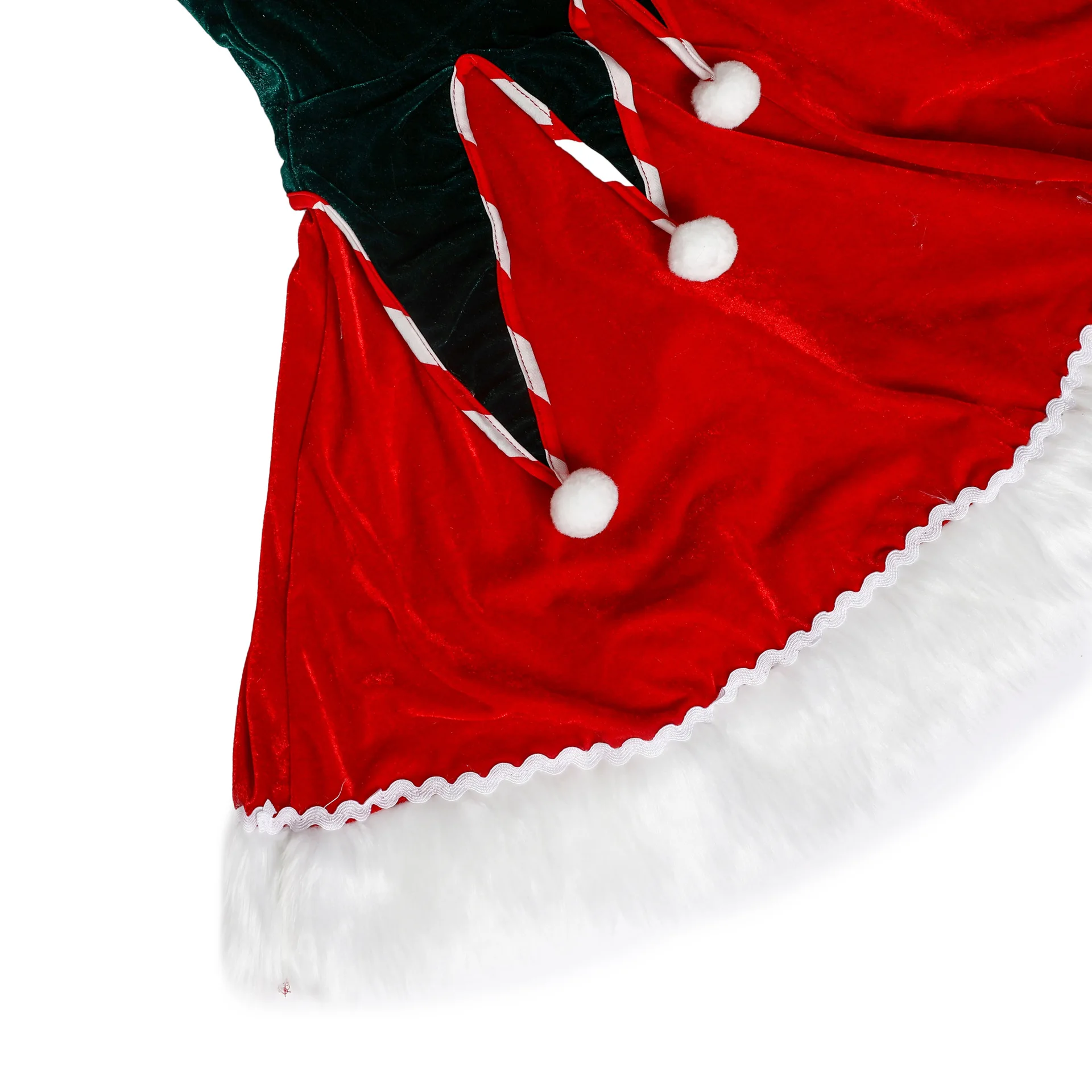 Volwassen Vrouwen Santa Claus Kostuum Kerst Brutale Elf Outfit Santa 'S Helper Fluwelen Groene Cosplay Jurk Halloween Fancy Dress