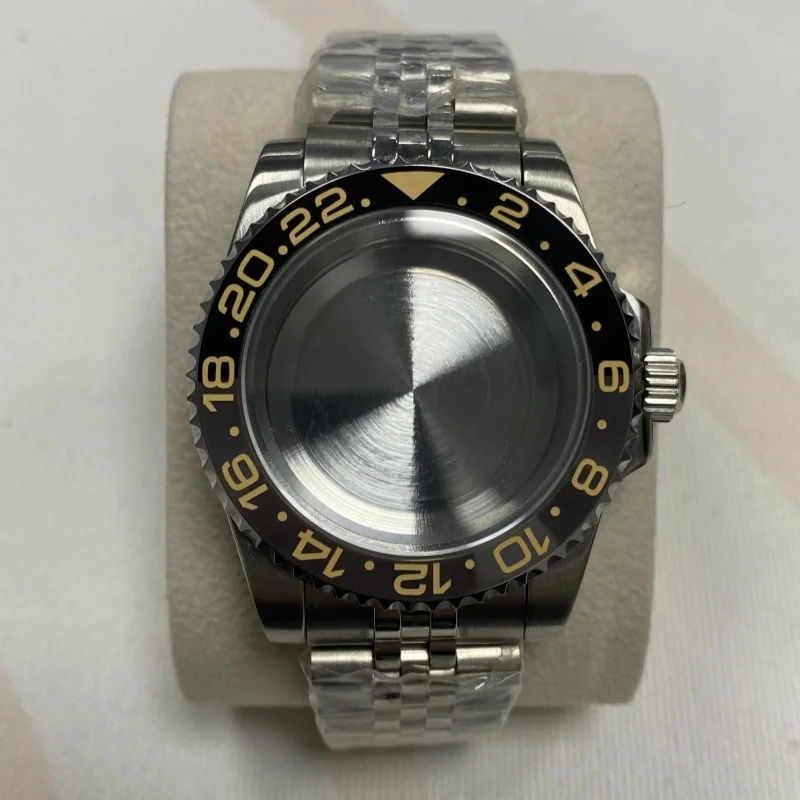 Accessories for NH35 Modification for Green GMT Stainless Steel Case + 5 Bead Fine-tunable Strap + Ceramic Ring Kit, Sapphire