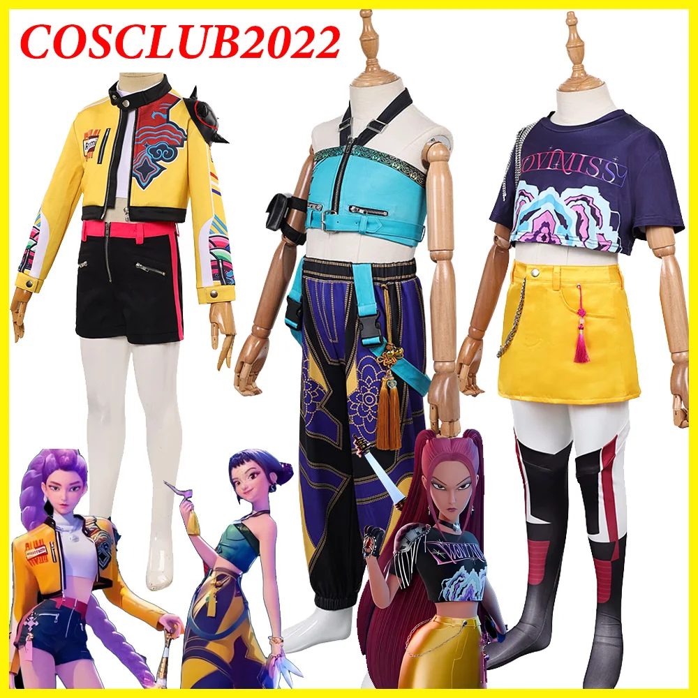 

KPop детский костюм Зои Руми Мира для косплея, необычный костюм, ожерелье, демон, мультяшный охотник, одежда для ролевых игр, костюм для девочек Disfraz на Хэллоуин