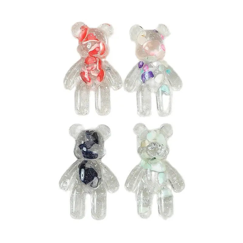 10 Pcs 28*45MM Violent Bear Charms Glitter Jewlery Findings For Diy Making