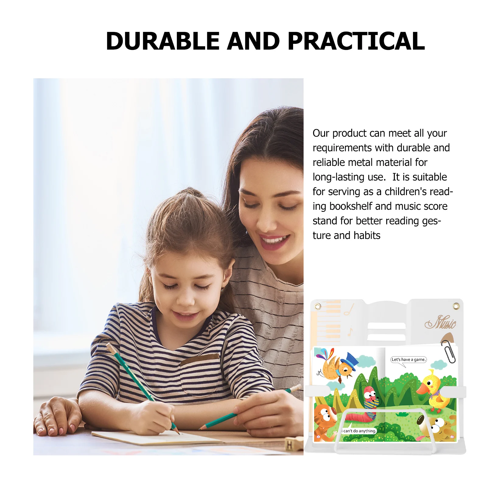 

Multifunctional Reading St Adjustable Book Rack Desktop Music Score Holder Practical Home Office Library Classrooms