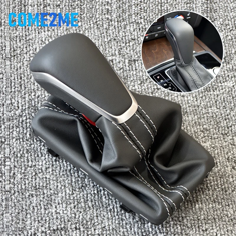 Black Gear Shift Knob with Leather Boot Gaiter LHD AT Auto Trans ONLY For Audi NEW A7 A6 PA STYLE C7 2016 2017 2018