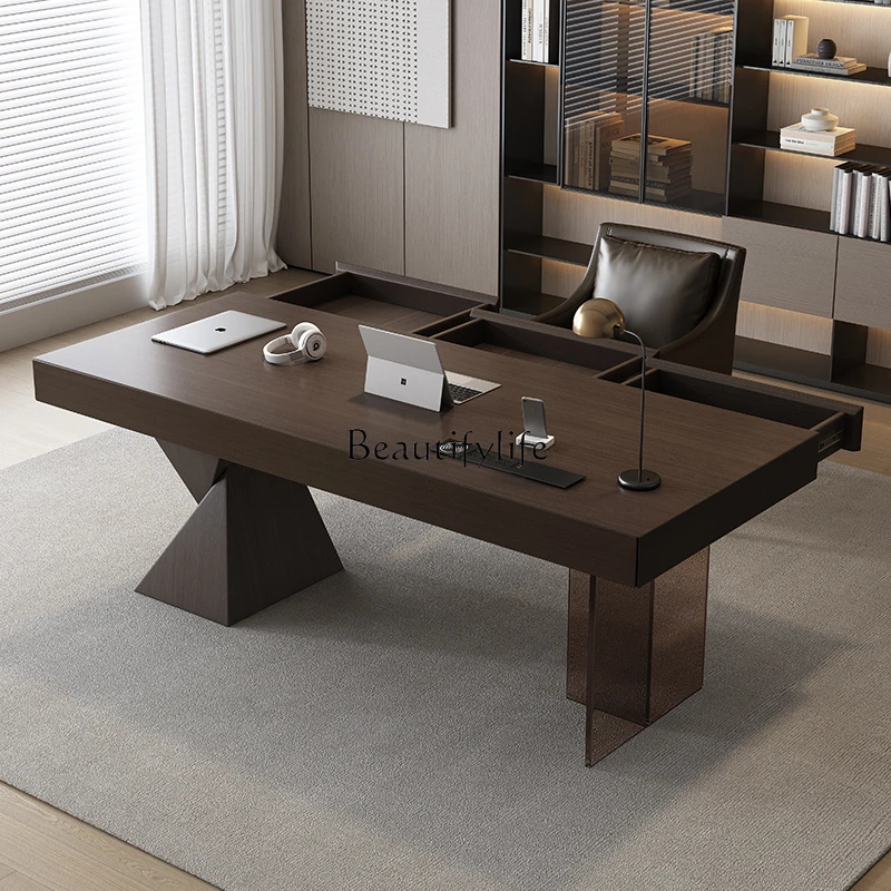 

Italian minimalist desk high-end home acrylic suspended computer desk