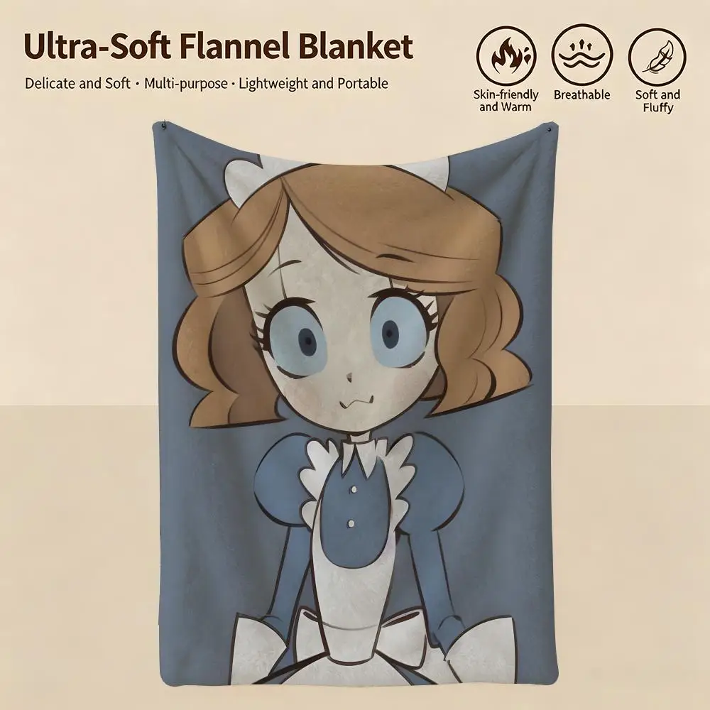 character E-Emmy the Robot-t Throw Warm Soft Flannel Blanket, Multi-use for Sofa Bed Camping Travel Nap