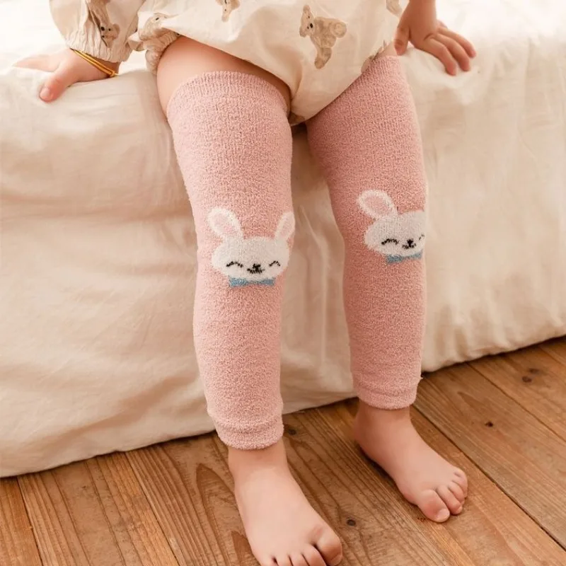 아기 무압박 레그 워머 양말 롱 튜브 플리스 안감 두꺼운 워머 0-3세 유아 겨울 무릎 보호