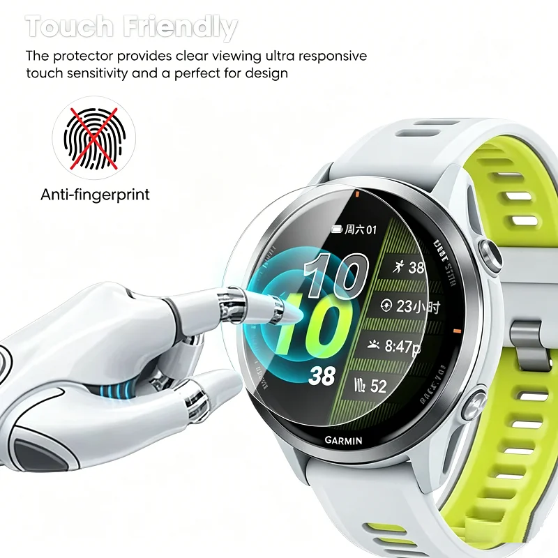 Tempered Glass Compatible For Garmin Forerunner 45 55 165 255 235 955 Screen Protector For Fenix 7 7x 6s 6x Pro Glass Film view 2