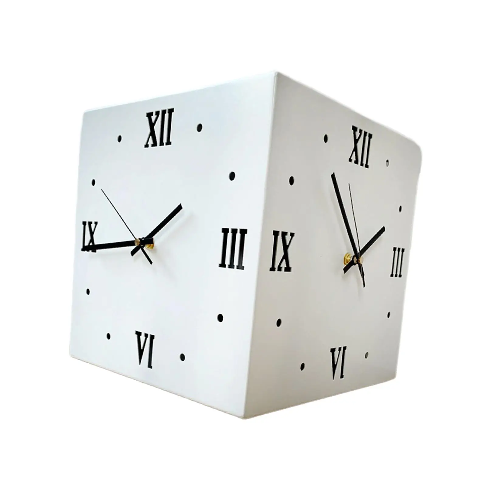 Double Sided Corner Wall Clock Modern 10 inch Wall Ornament Decorative Clock for Bedroom Office Living Room Home Decor Gift
