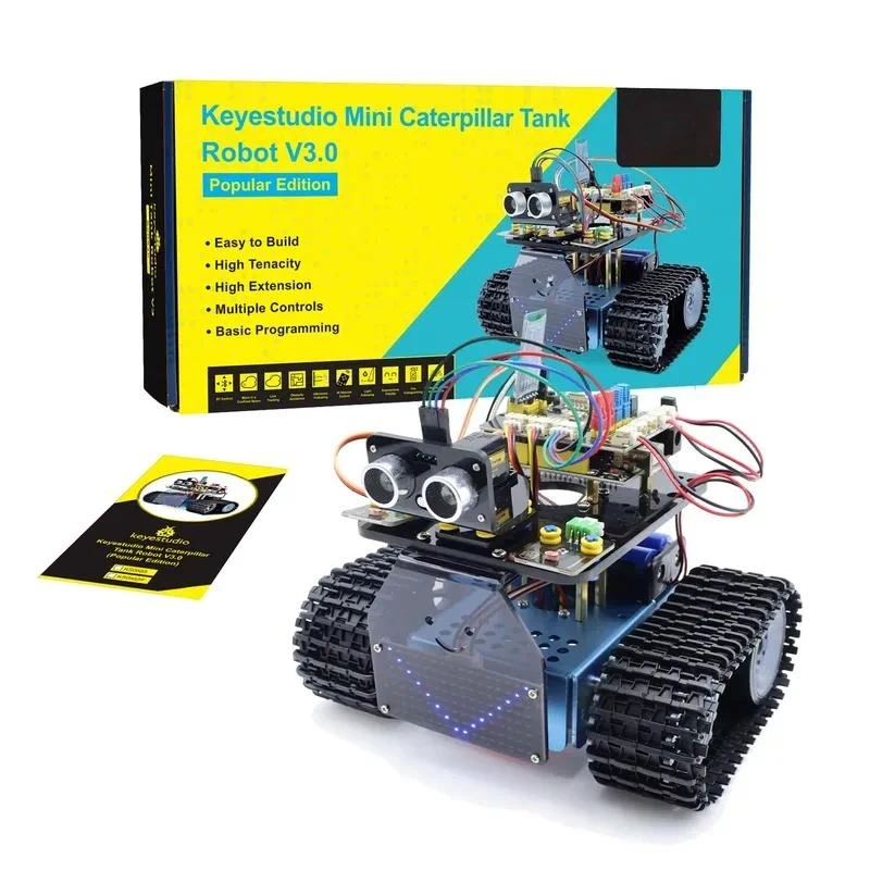 DIY Electronic STEM Education Tank Car Kit V3.0 Programming Kit, Smart Tank Car for Arduino