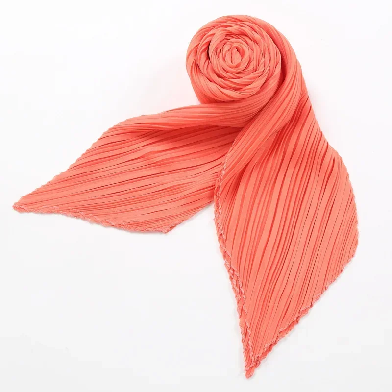 ALSEY Miyake Pleated Women Scarf Shawl Fabric Korean Thin Sunscreen Scarf Foulard Femme Luxe Marque Hijabs Comfortable Casual