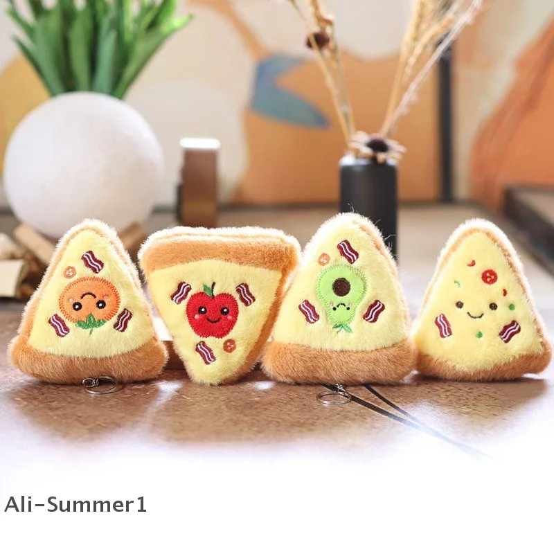 【E】 Cartoon Zoet Schattig Brood Pluche Sleutelhanger Cartoon Gesimuleerd Voedsel Gevulde Pop Hanger Rugzak Decoratie Accessoires Geschenken