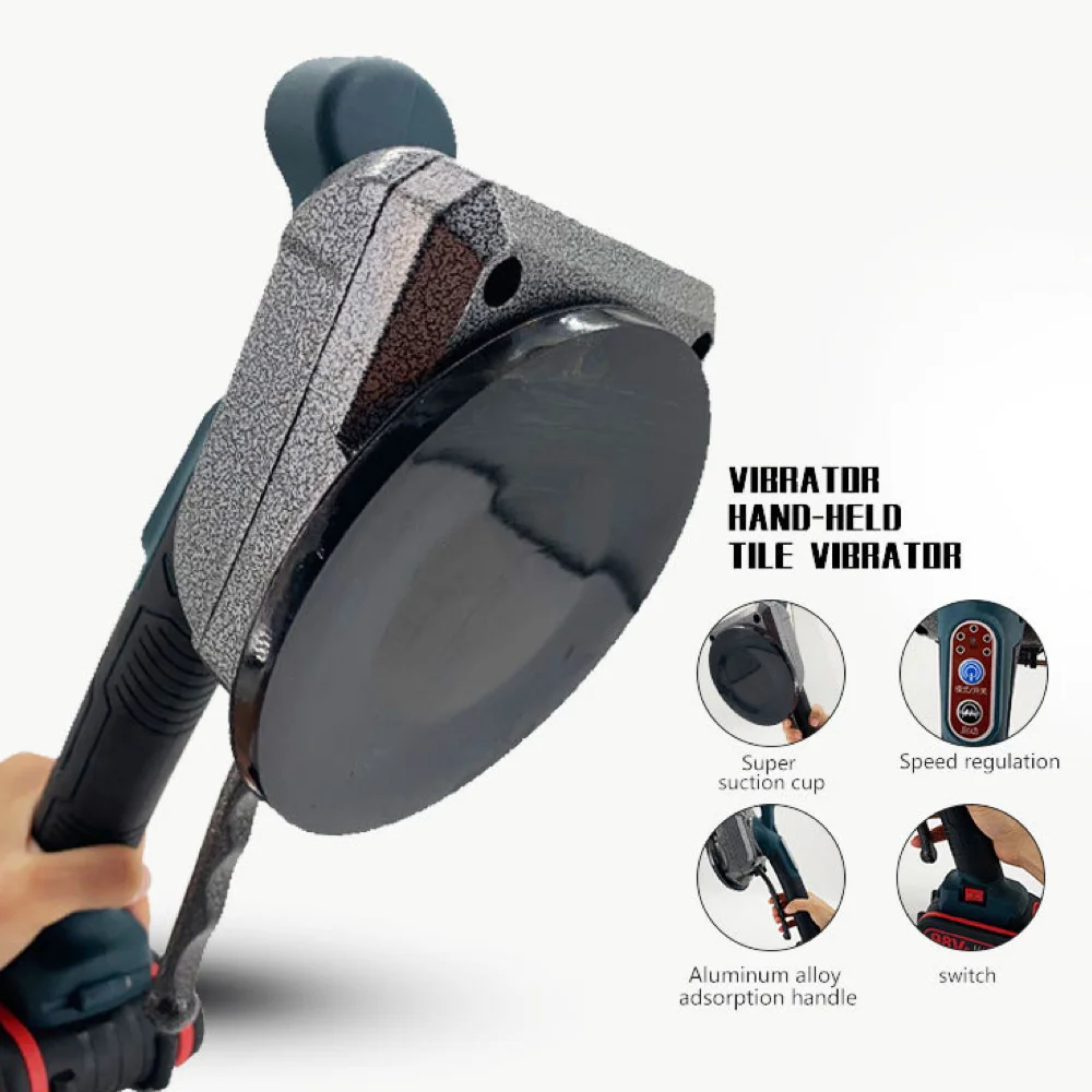 21V Tile Tiling Machine Cordless Tiles Laying Vibrating Enlarged Suction Cup Wall Floor Tile Paving Device Not Included Battery