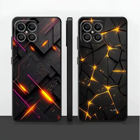 Geometric Carbon Fiber Case for Honor Magic5Lite X8 70 X7 90 X5b X6 8X 200 400 Lite X9a Funda Phone Cover