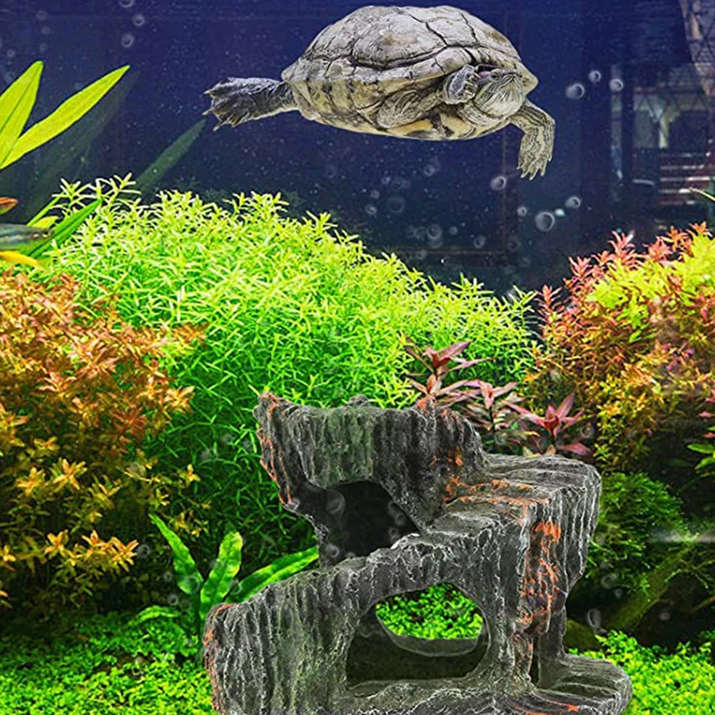 

1Pcs Aquarium Basking Platform Resin Turtle Terrace for Reptile Tank Fish Aquariums Natural Look Long-Lasting Color Fast