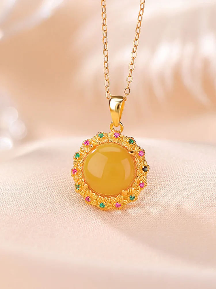 raffinata-collana-con-pendente-in-argento-sterling-s925-placcato-oro-con-ambra-incastonata-stile-floreale-di-lusso-minimalista-per-donne