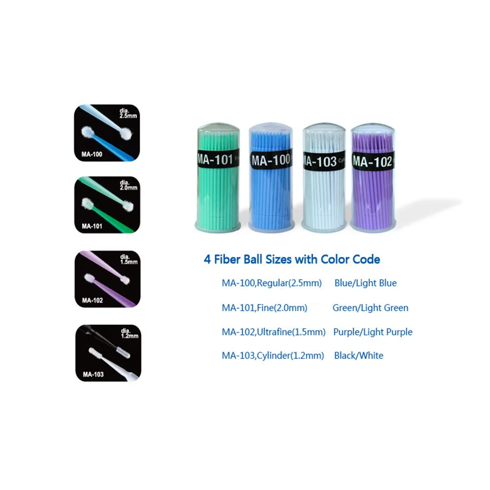 

100pcs Disposable Dental Sticks Oral Applicator Brush Individual Medical Applicators Plastic Hairy Tip Bending Tips For Latisse