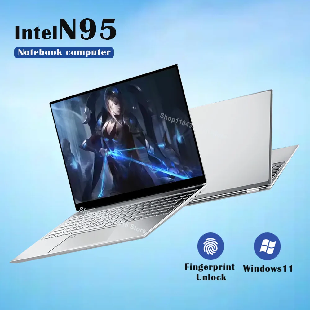 2025 Intel N95 4K HD 120HZ Display Windows 11 16inch 3840*2160 Pro Celeron N95 Laptop Fingerprint Office Gaming notebook