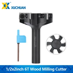 CNC Router Bit 1/2 Shank Spoilboard Surfacing Router Bit Slab Flattening Milling Cutter Upgrade 6 Wings Planing Bit for Wood