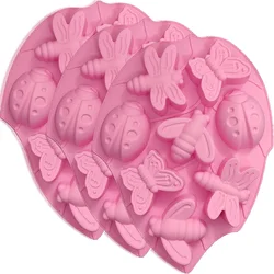 Insect Silicone Mold Butterfly Ladybug Bee Bug Chocolate Molds, Insects Cake Muffin Ice Cube Tray, Reusable Silicone Mould