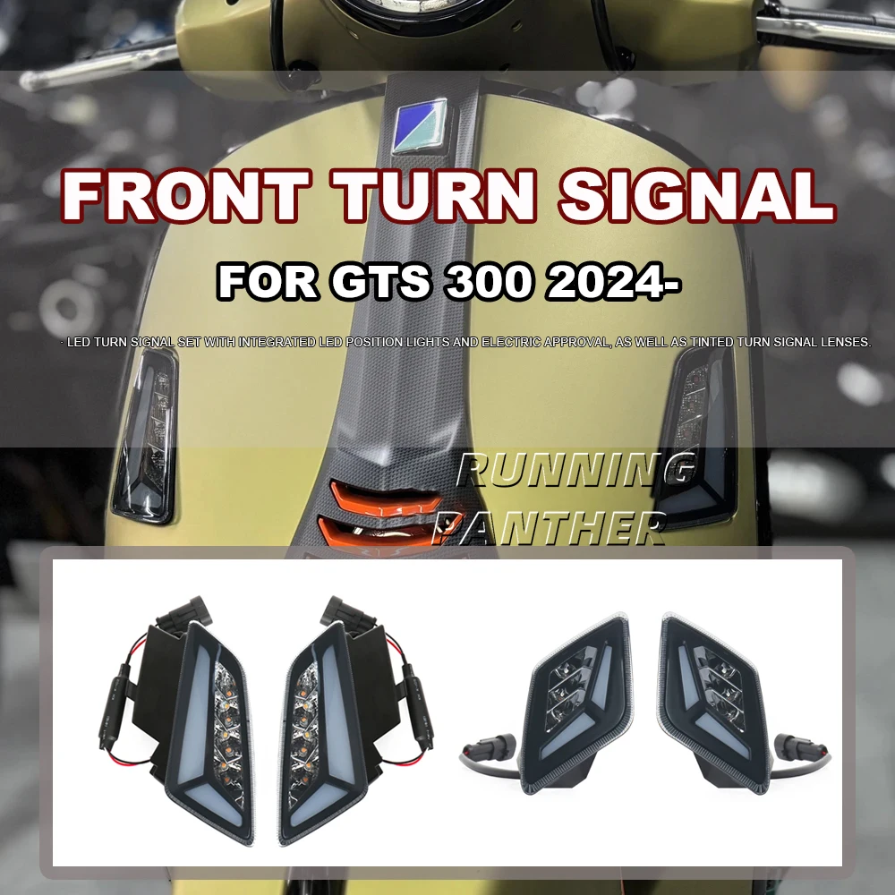 

Front Rear Turn Signals Blinker Daytime Running LED Light Accessories For Vespa GTS 300 GTS300 2023-2025