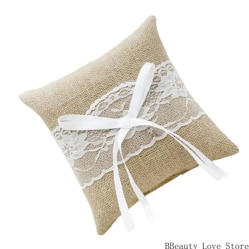 부드럽고 우아한 흰색 반지 베개 웨딩 베개 사진 소품 장식